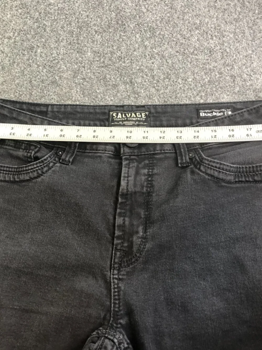 Salvage Jeans Mens 38x30 Black Riot Taper Athletic Stretch Embroidered MMA - Picture 7 of 14
